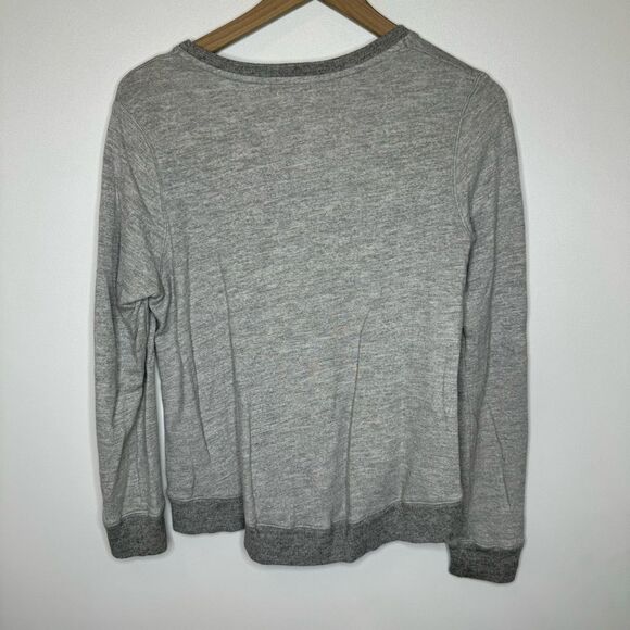Sundry LOVE Patch Sweatshirt Gray Asymmetrical side zip small Mila Kunis - Picture 5 of 16